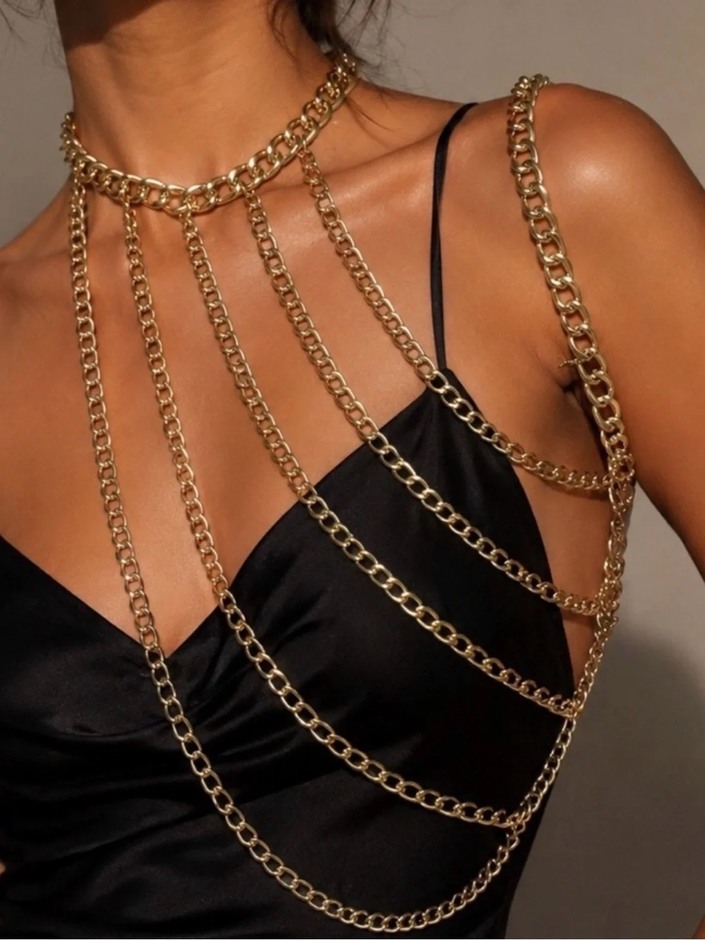 Gold Layered Chain Body Necklace